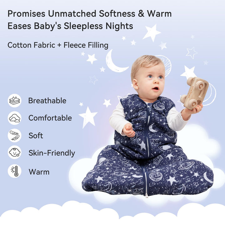 Unnivoll Babyslaapzak met voeten, 1,0 TOG-waarde 80 cm, roze wolk Unnivoll Babyslaapzak met voeten, 1,0 TOG-waarde 80 cm, roze wolk